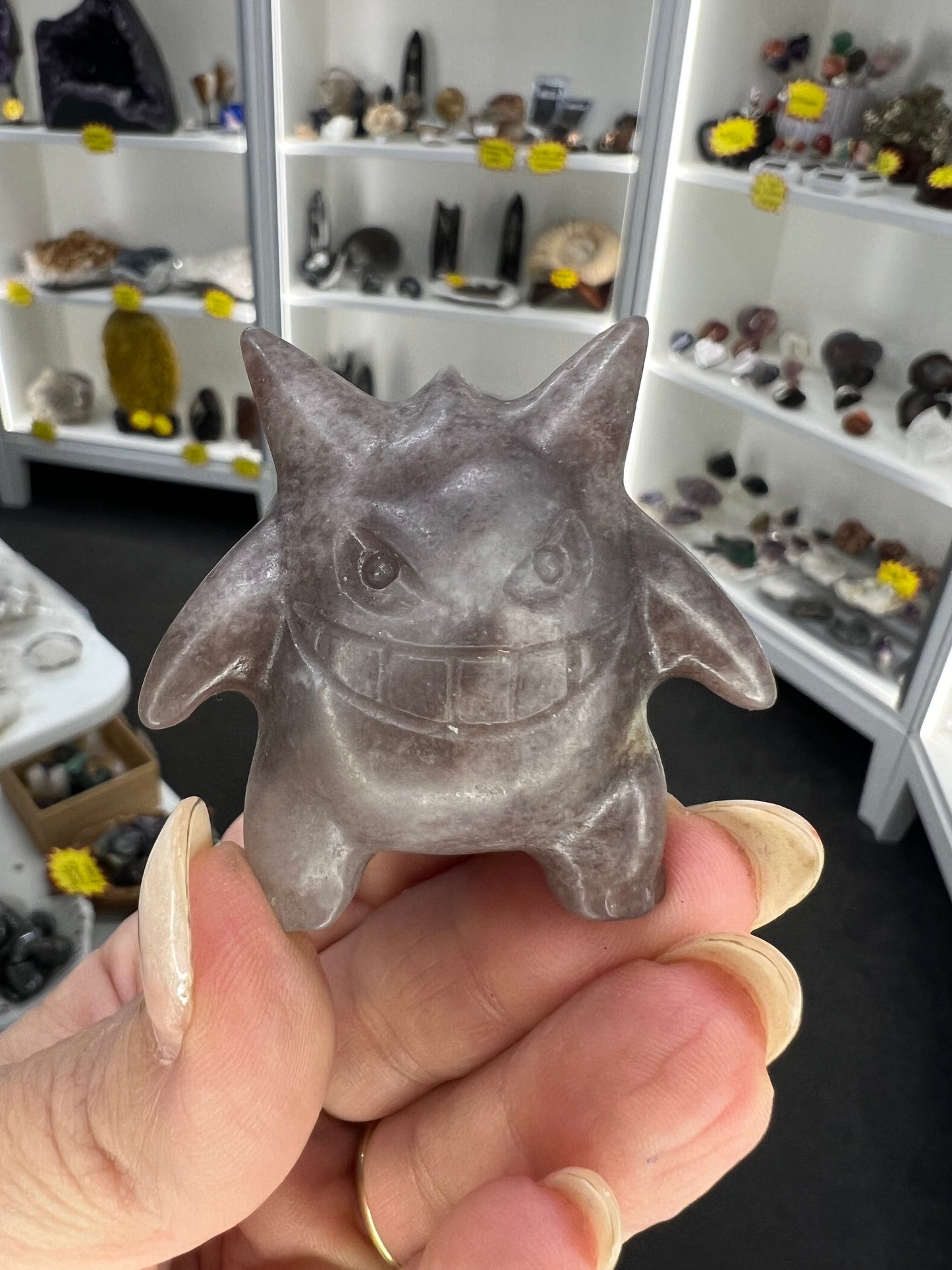 Lepidolite Character Carving