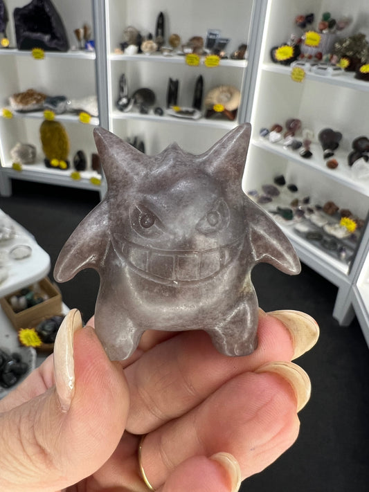 Lepidolite Character Carving