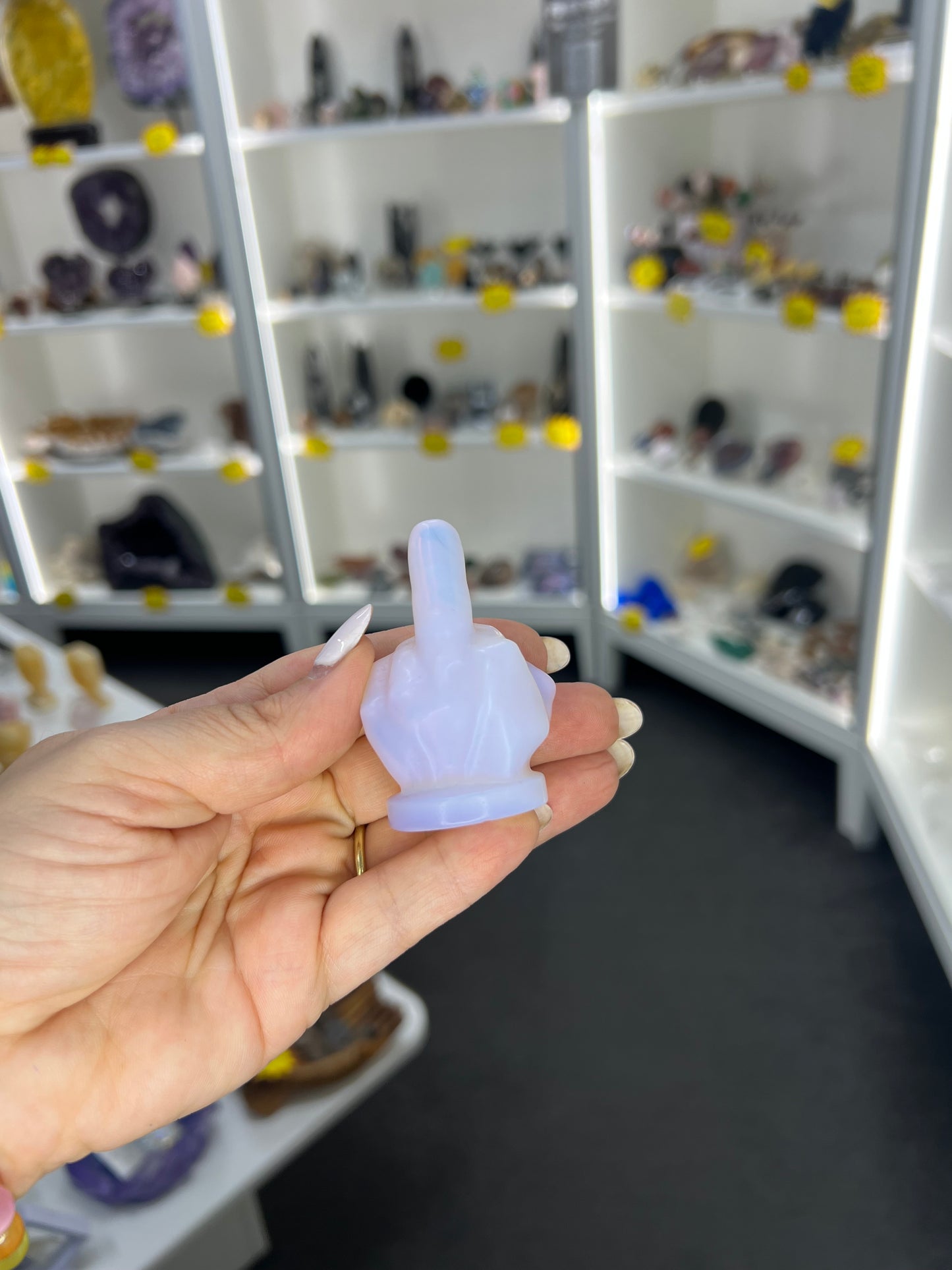 Pink Opalite Middle Finger