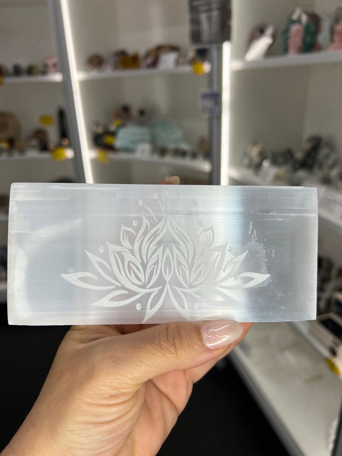 Selenite Lotus Charging Plate