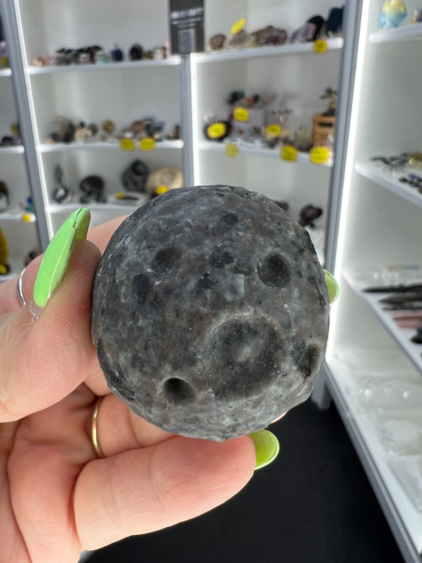 Yooperlite Moon Sphere on Stand (UV Reactive)