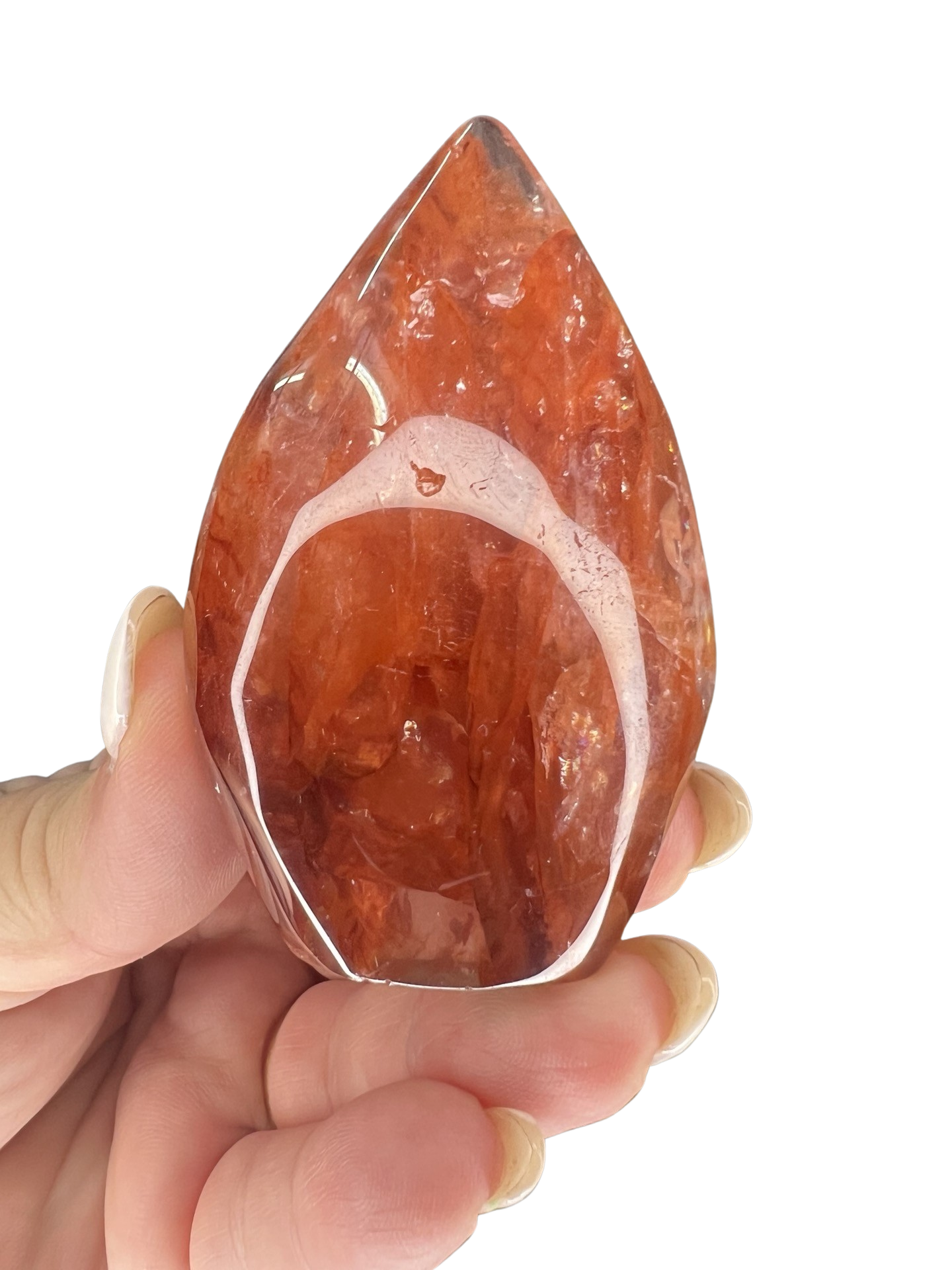 Fire Quartz Freeform with Rainbows