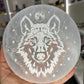 Selenite Wolf Charging Plate