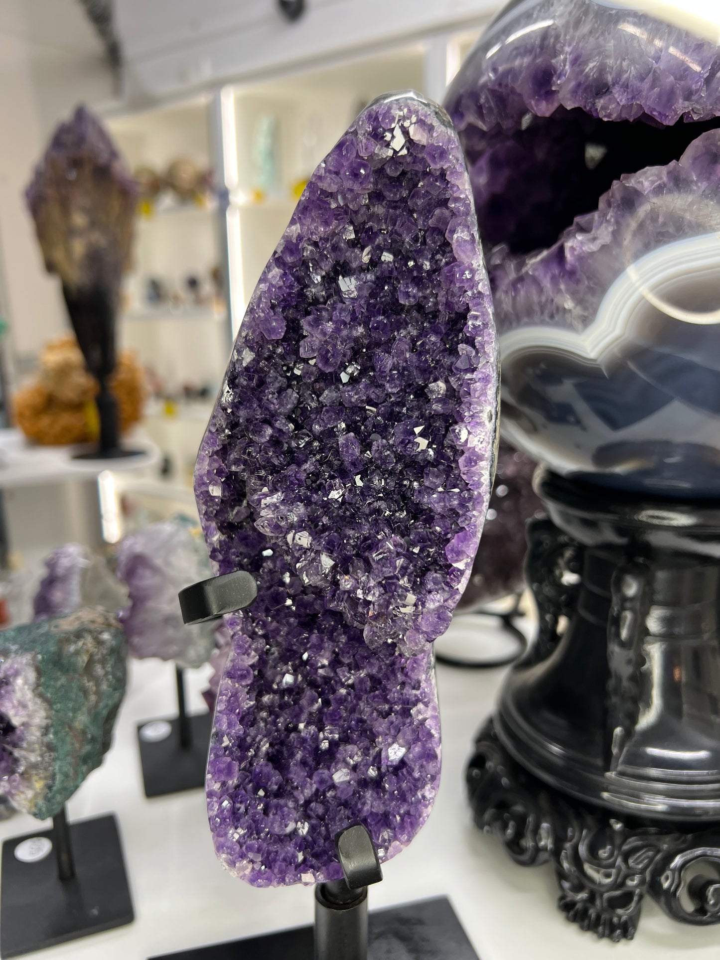 Amethyst Cluster on Rotating Stand