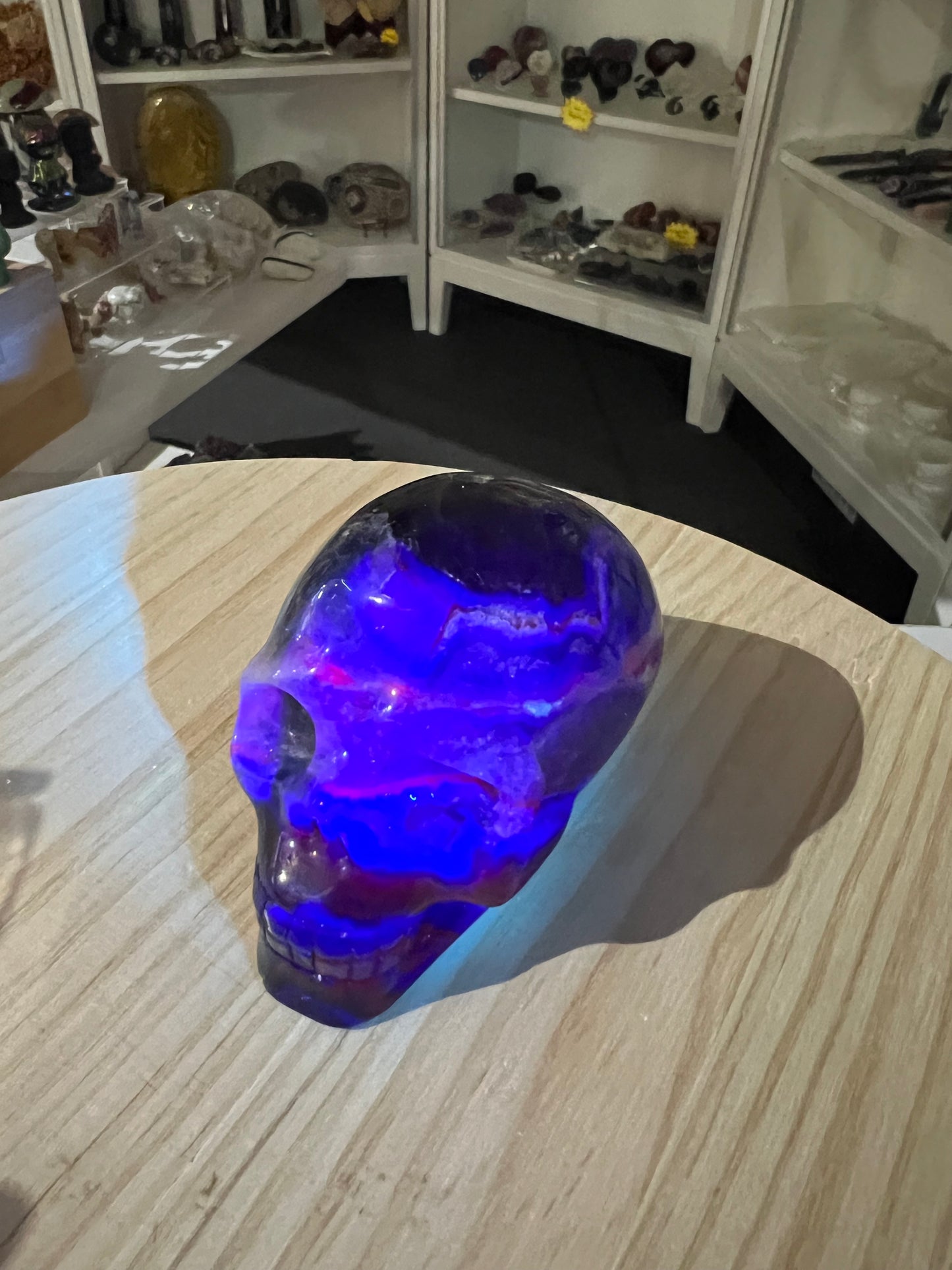 Black Fluorite Skull (UV Reactive)