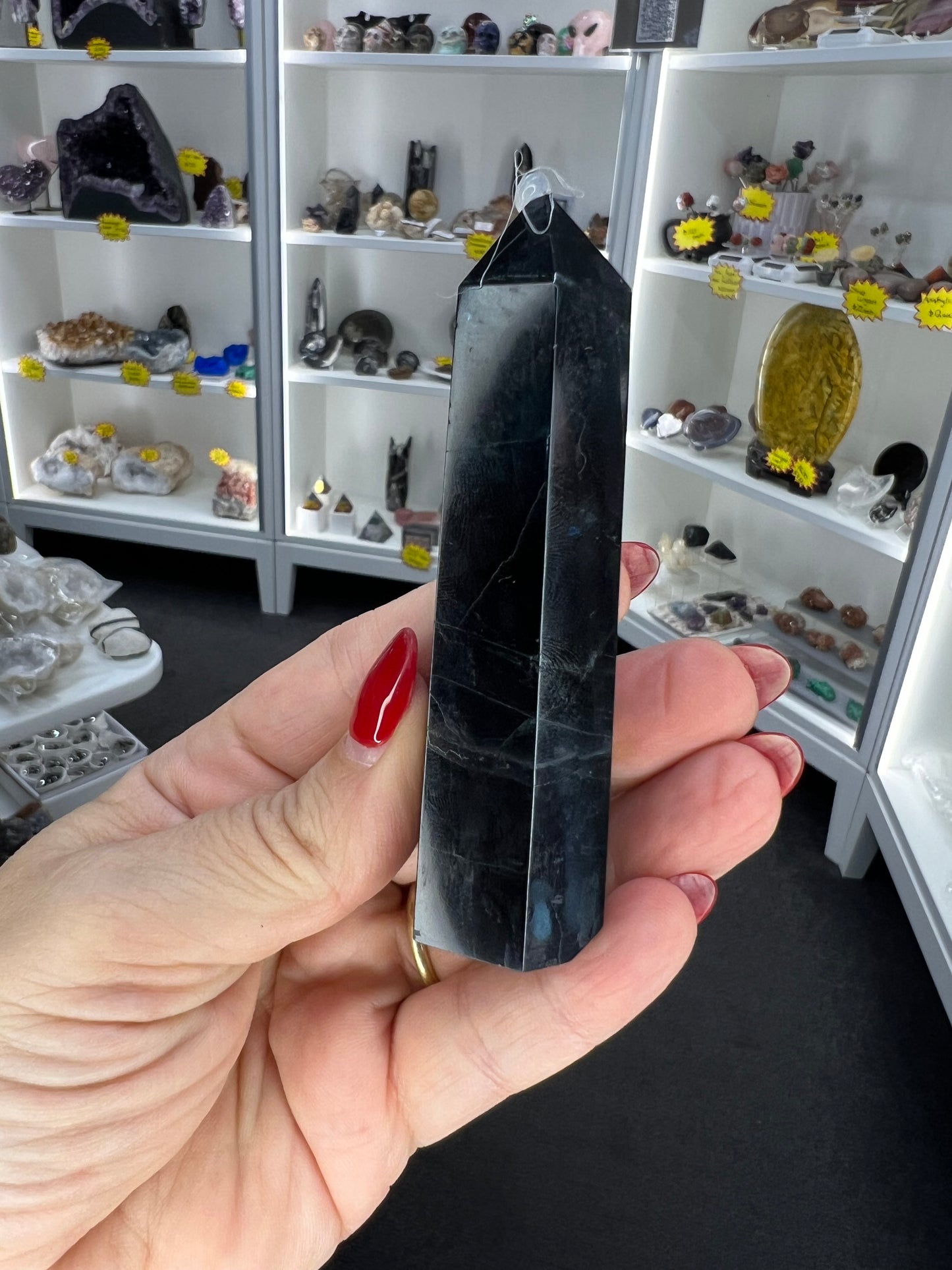 Black Fluorite Tower (UV Reactive)