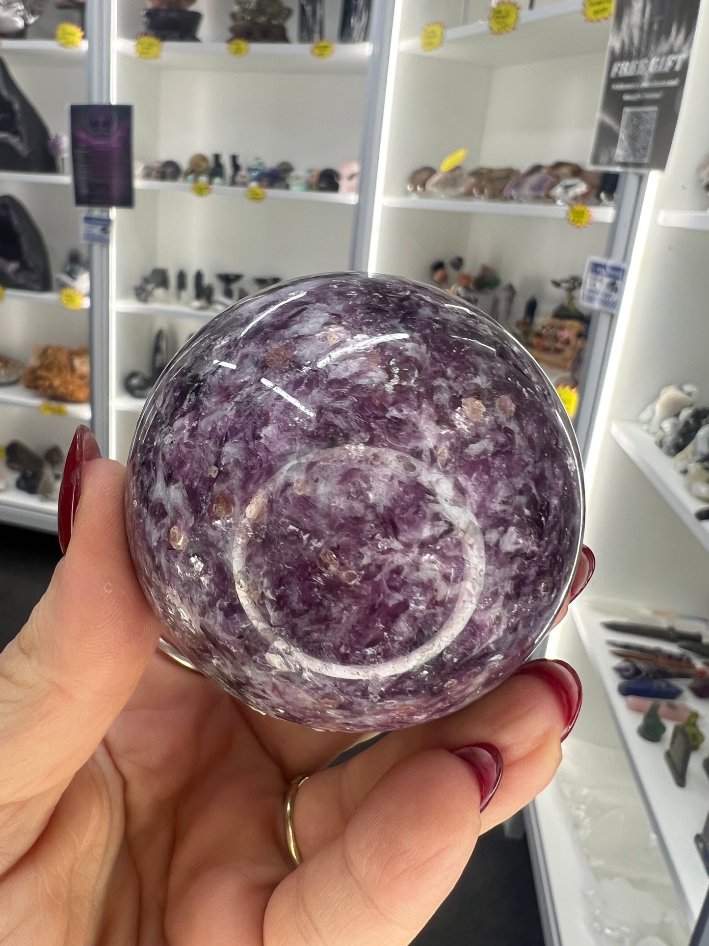 Purple Mica / Lepidolite Sphere with Stand