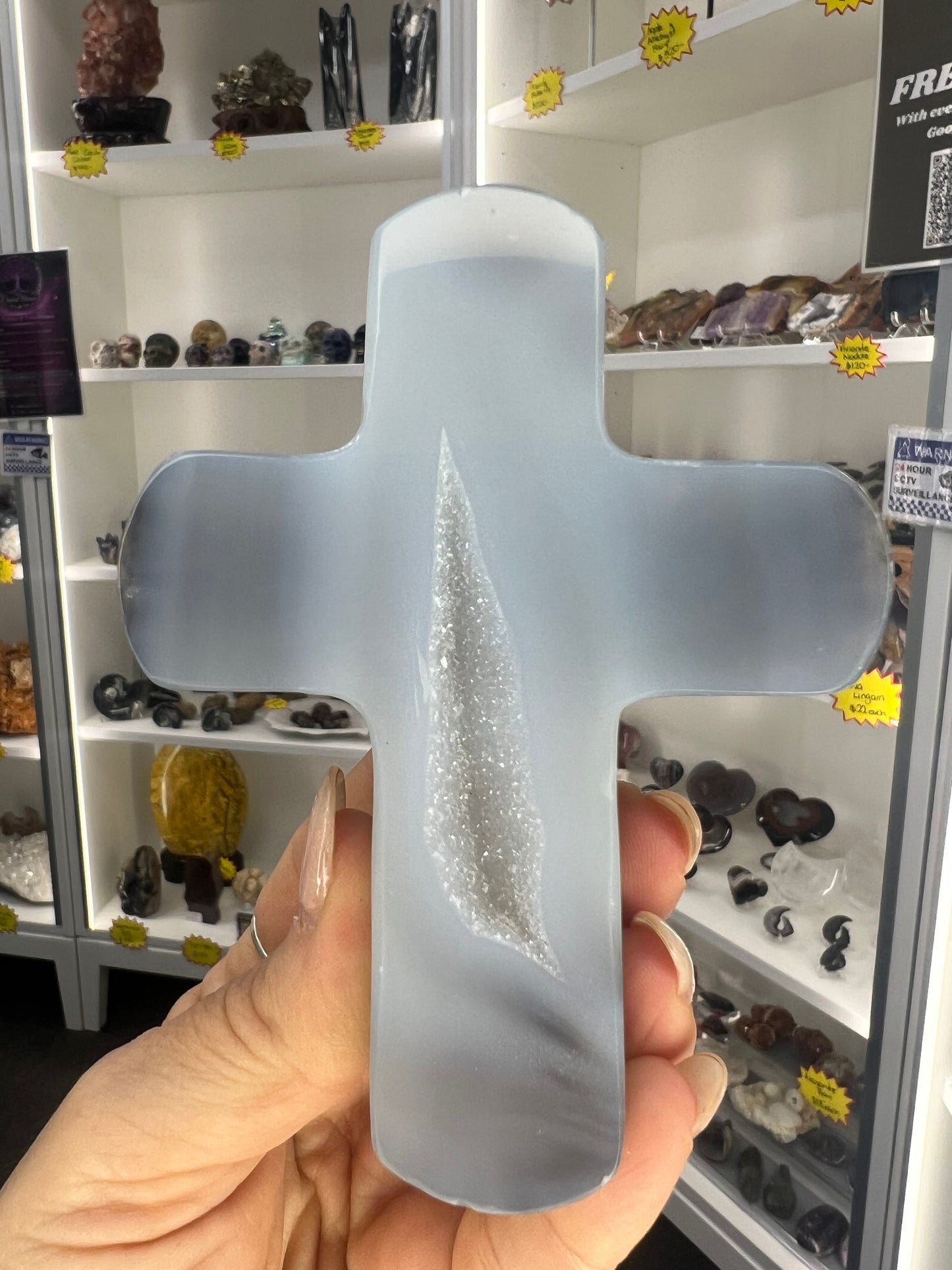 Druzy Agate Cross