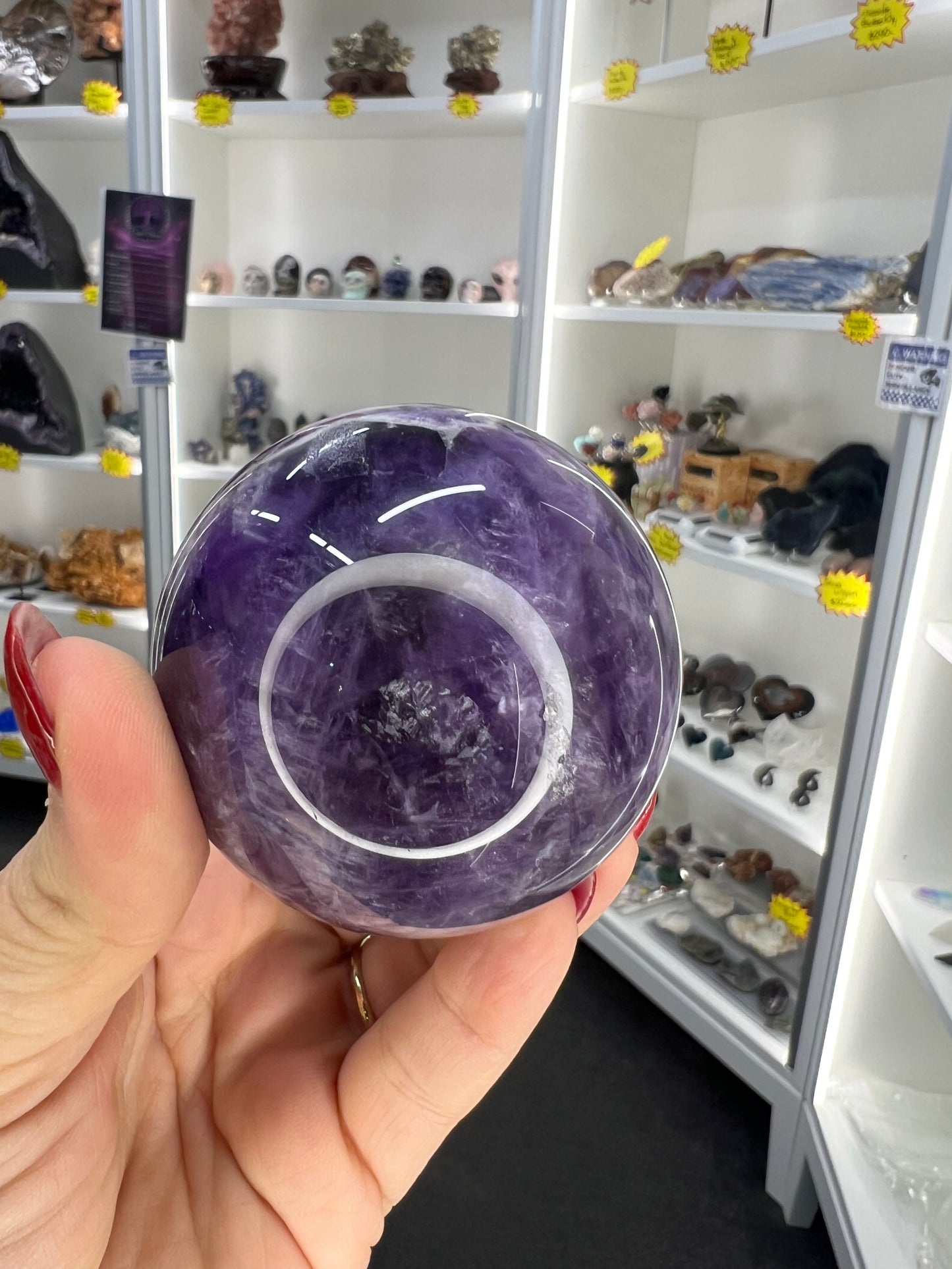 Chevron / Dream Amethyst Sphere with Stand