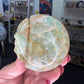 Variscite Indian Carved Sphere on Stand