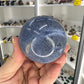 Blue Coral Jade Sphere on Stand