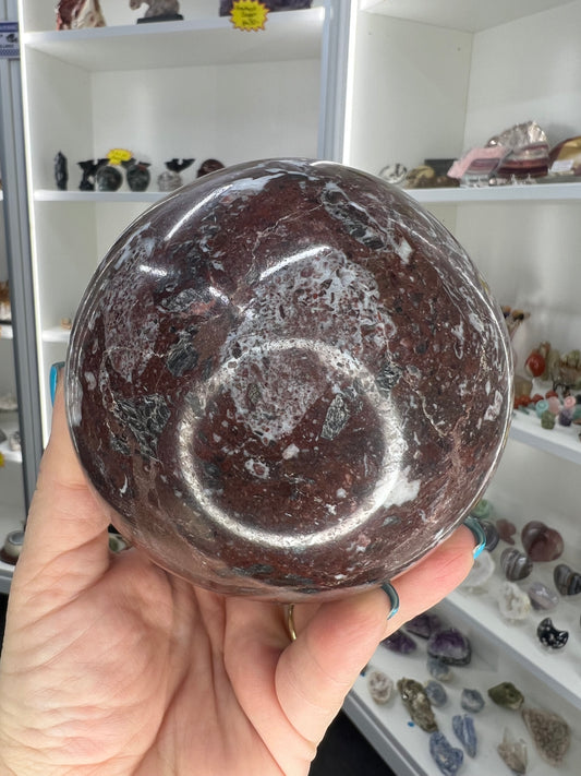 Red Onyx Sphere on Stand