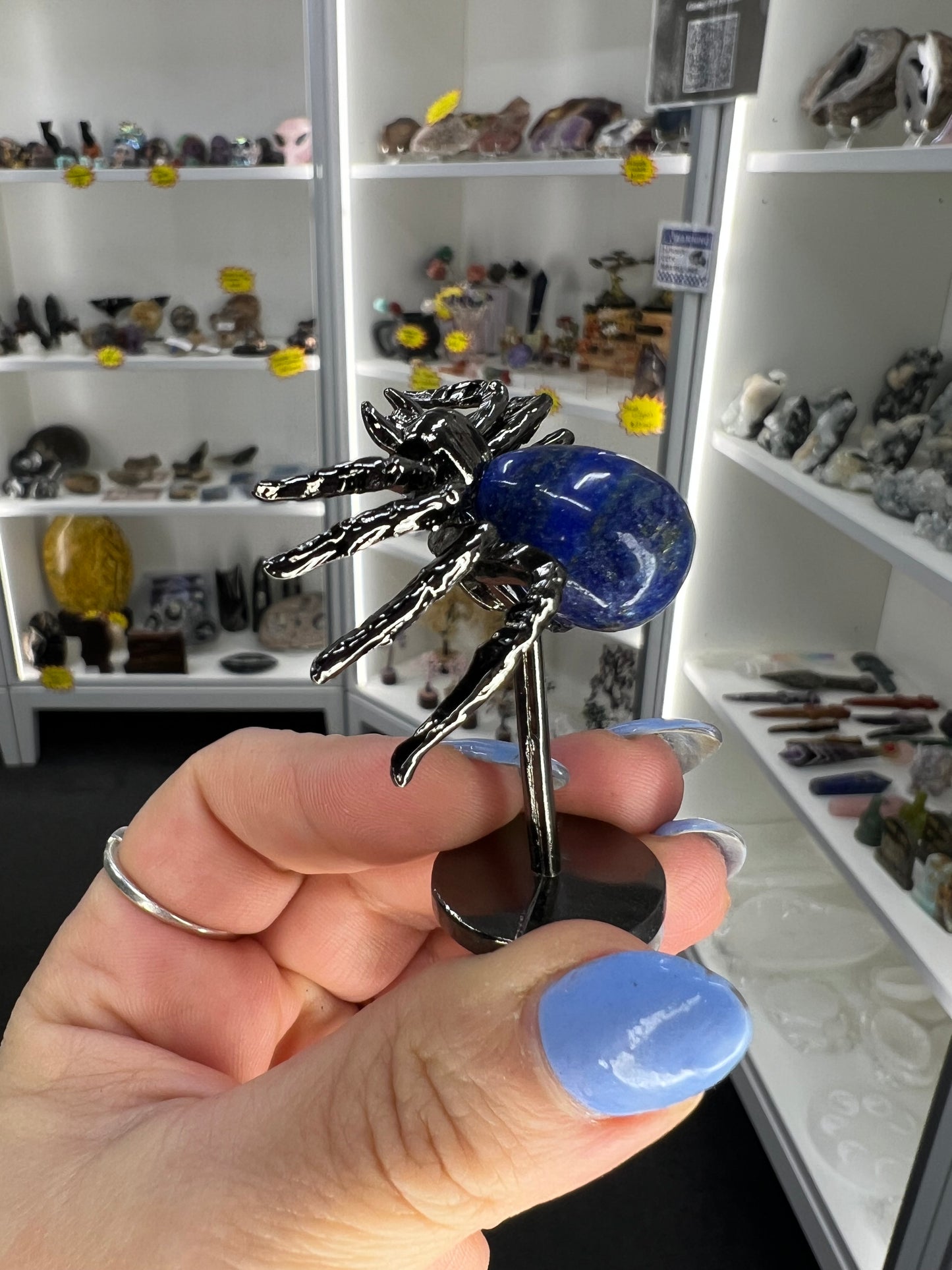 Lapis Lazuli Spider on Stand