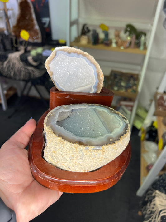 Druzy Agate Jewellery Box on Stand