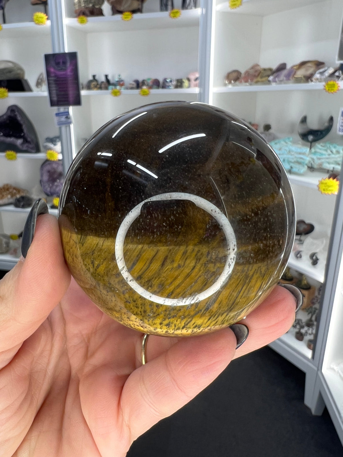 Tigers Eye Sphere on Stand