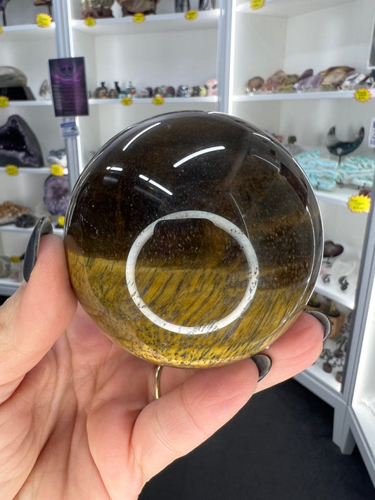 Tigers Eye Sphere on Stand