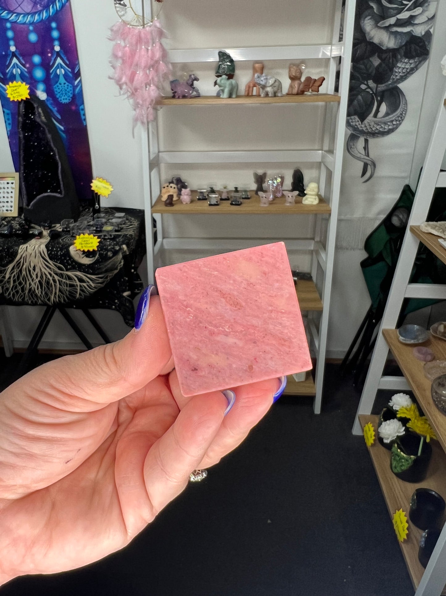 Rhodonite Floating Cube