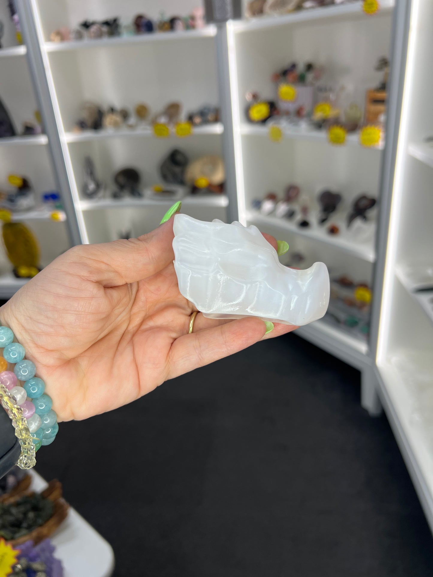 Selenite Dragon Head