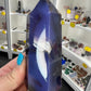 Blue Flower Agate Tower