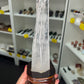 Clear Quartz Double Point Tower on Stand