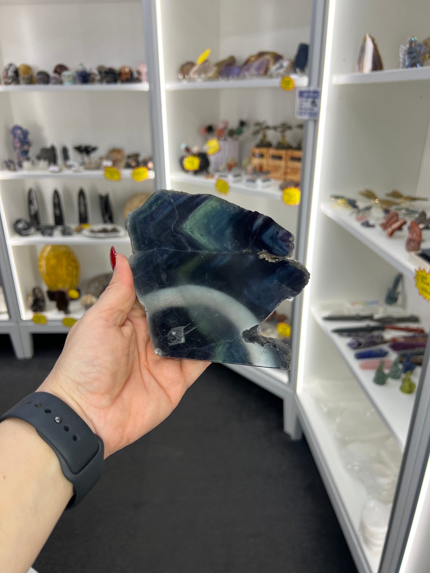 Black Fluorite Slab (UV Reactive)