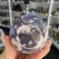Blue Flower Agate Sphere on Stand