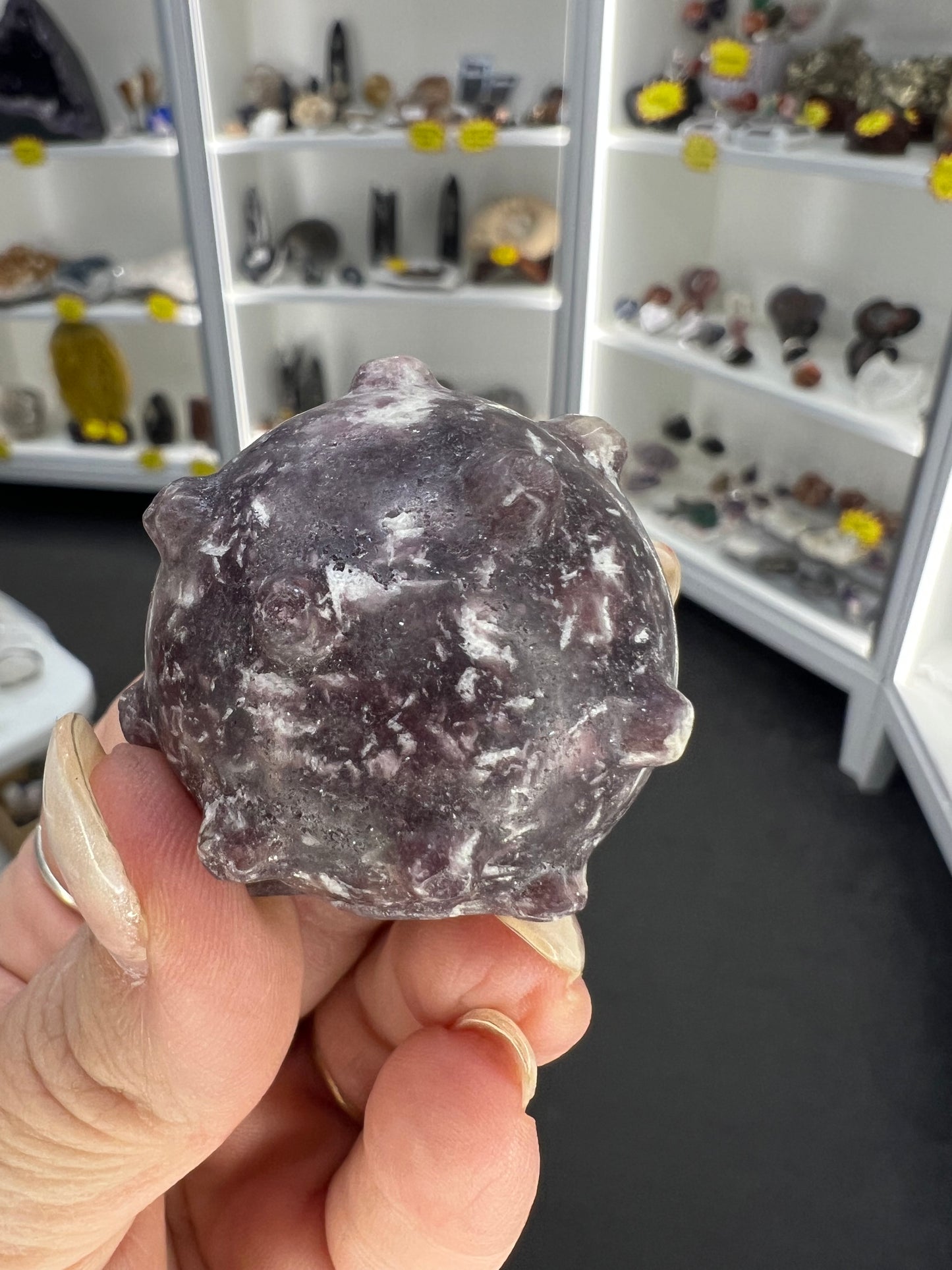 Lepidolite Character Carving