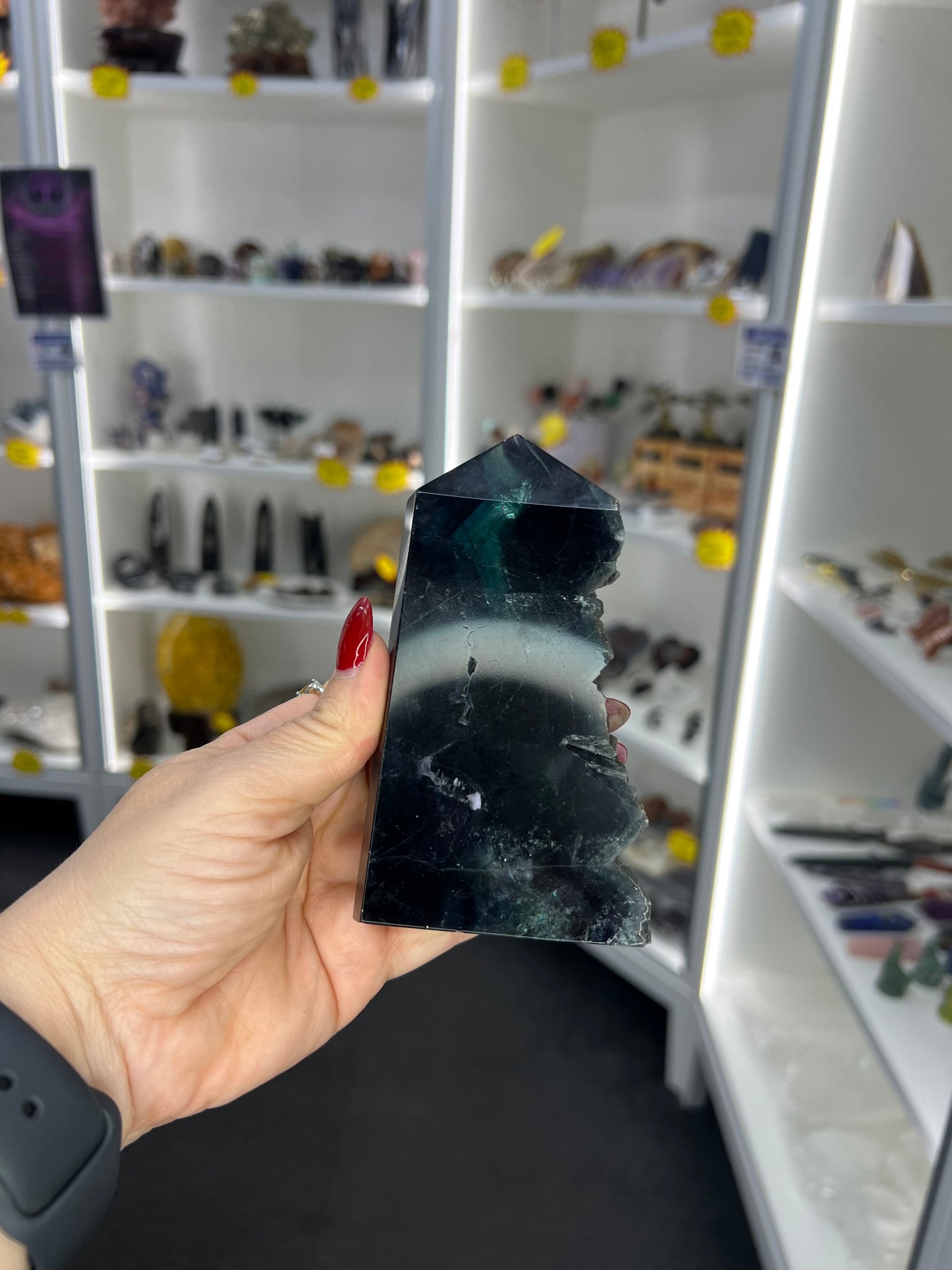 Black Fluorite Slab / Tower (UV Reactive)