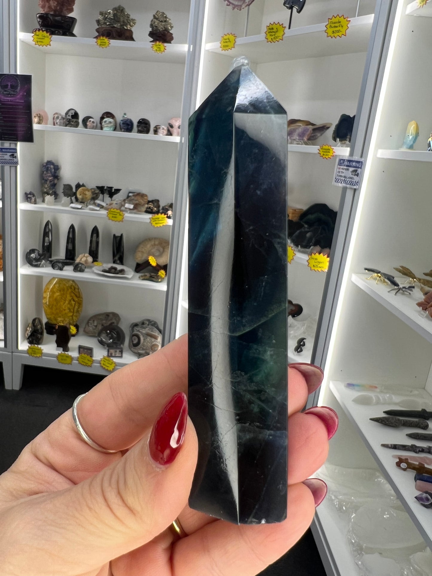Black Fluorite Tower (UV Reactive)