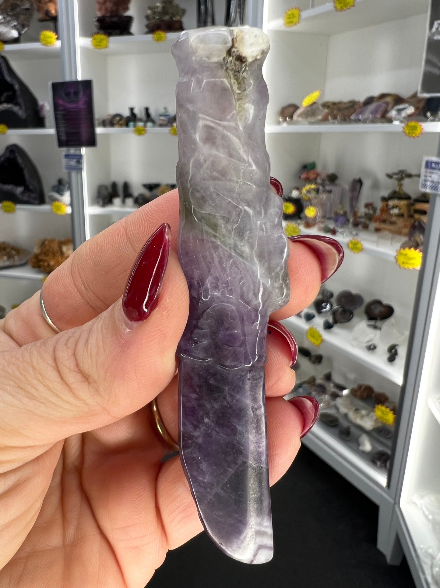 Chevron / Dream Amethyst Wolf Dagger