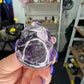 Chevron / Dream Amethyst Skull with Lepidolite Base Set