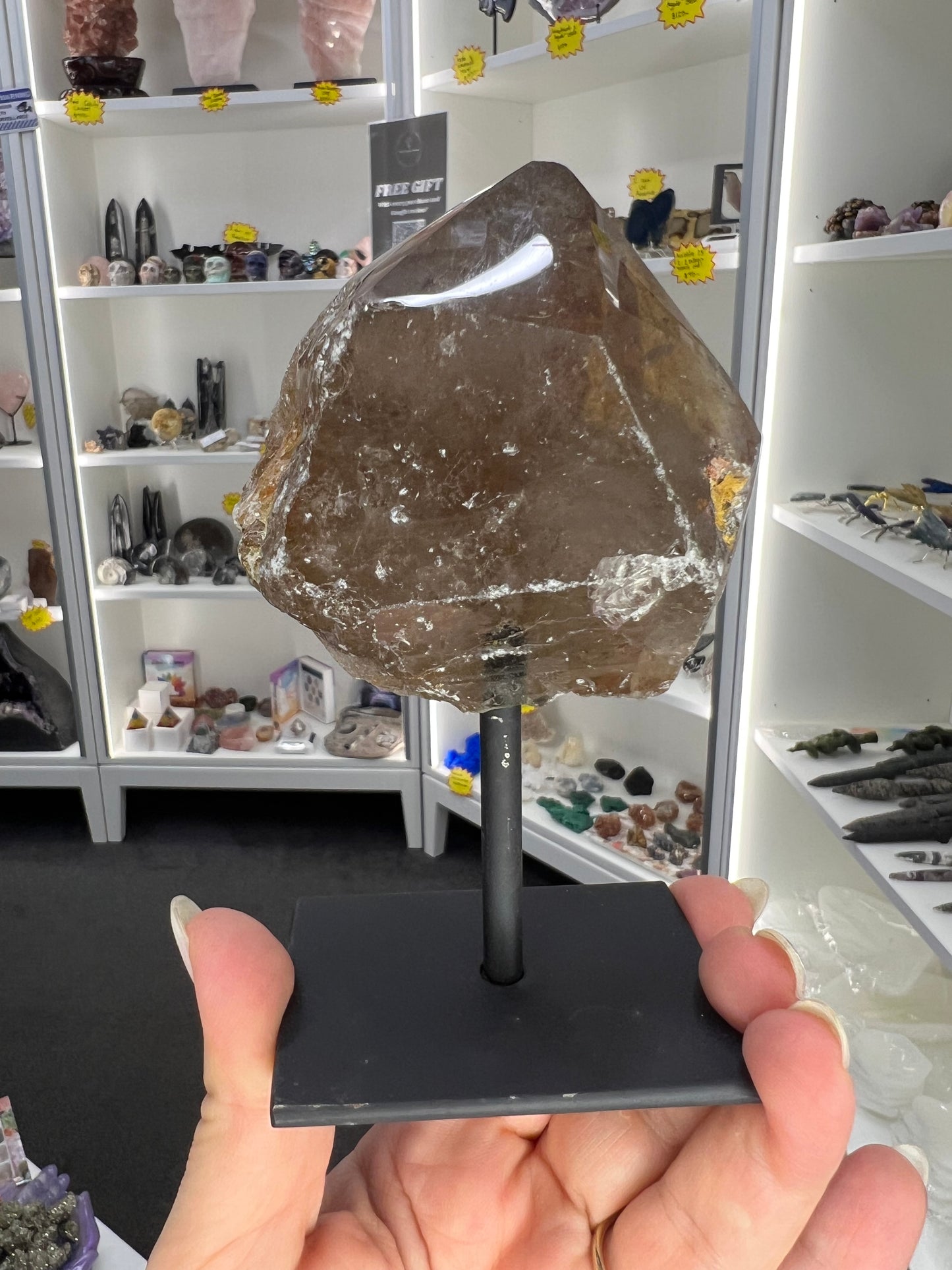 Smoky Quartz Point on Stand