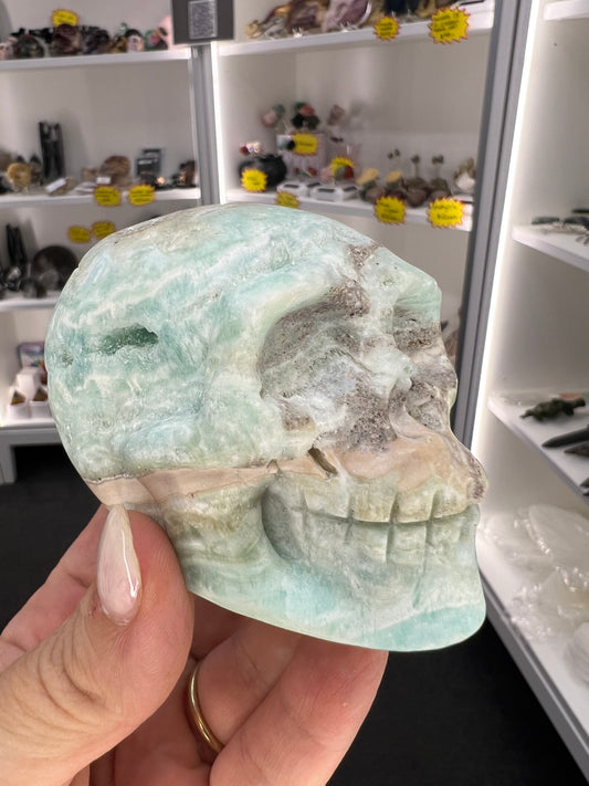 Hemimorphite Skull