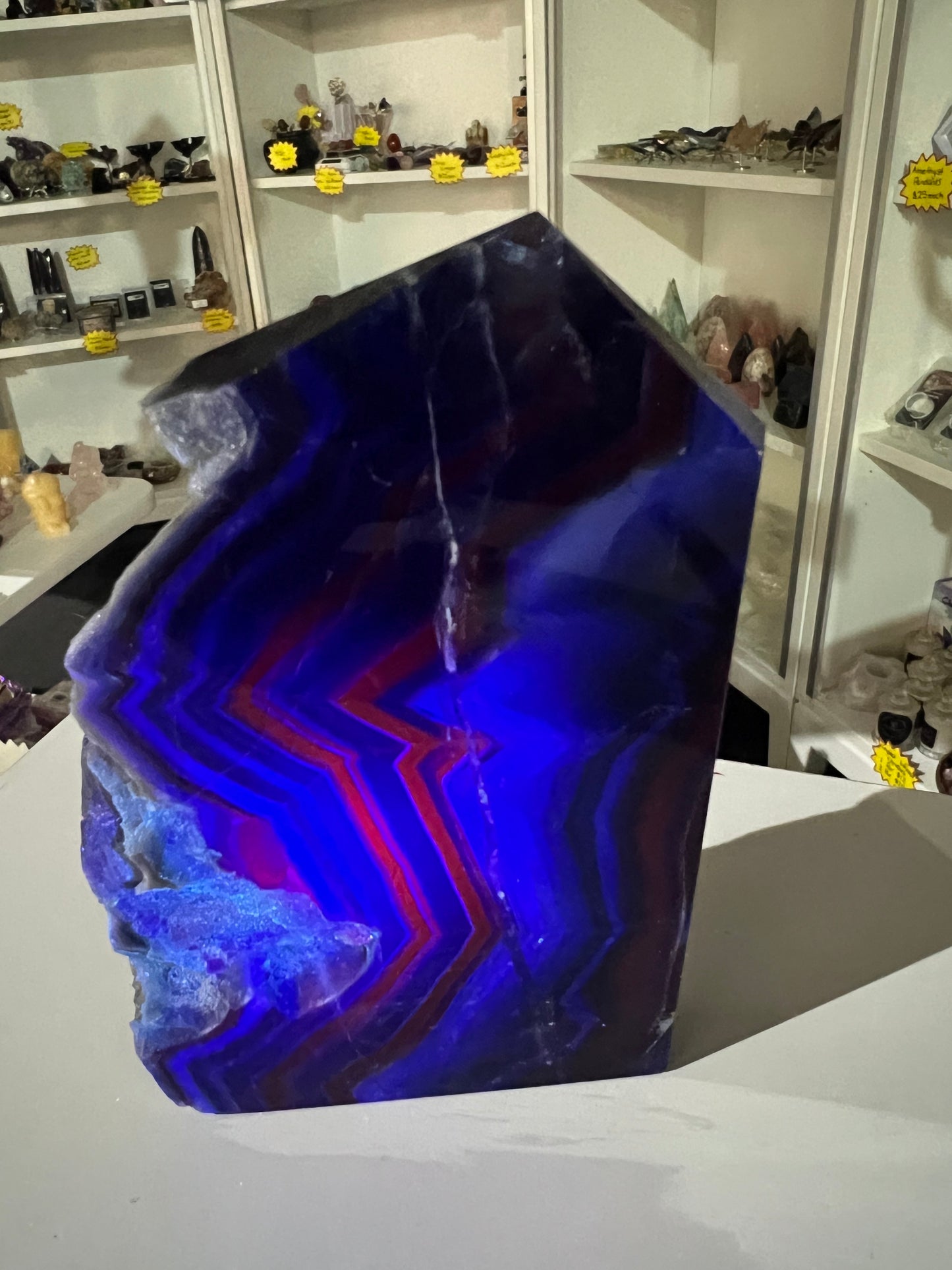 Black Fluorite Tower/Slab (UV Reactive)