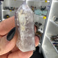 Black Flower Agate Tower