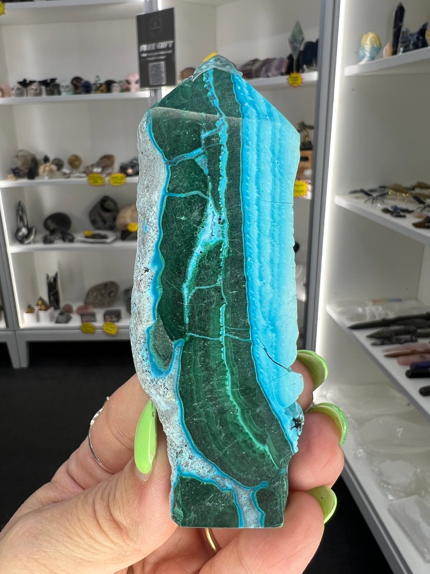 Chrysocolla x Malachite Tower