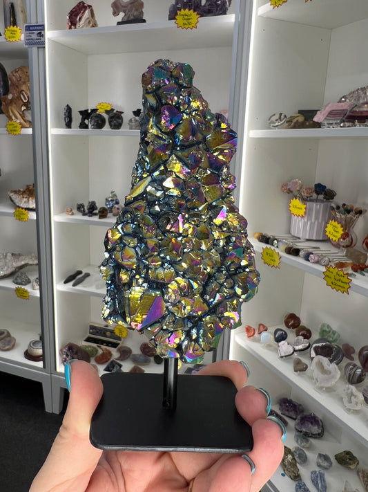 Titanium Amethyst on Stand