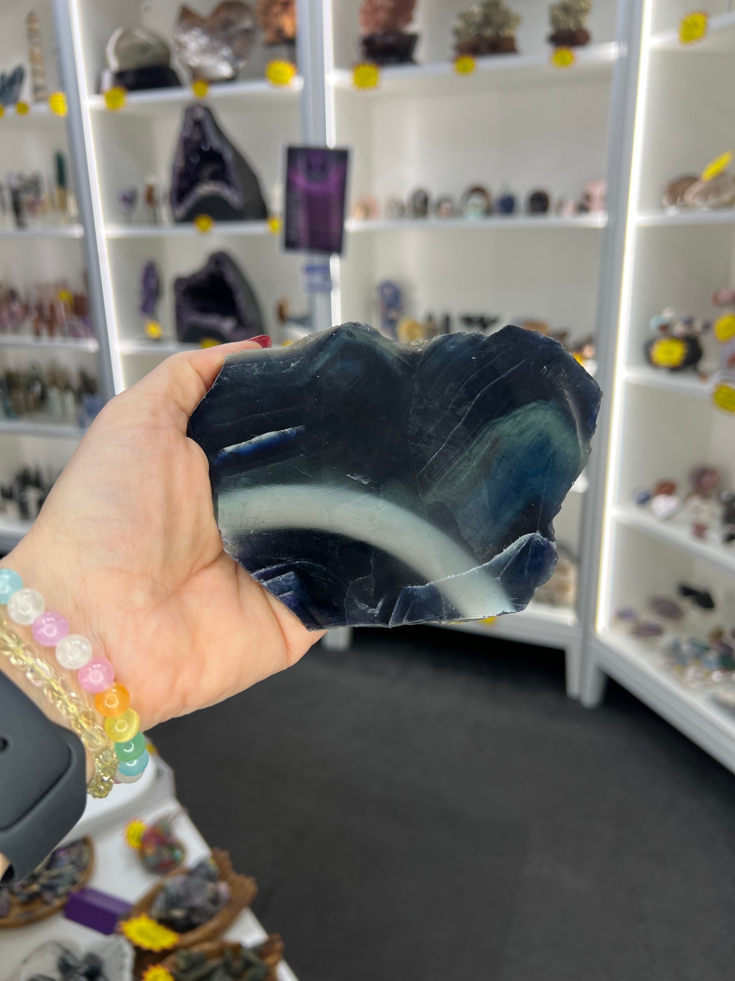 Black Fluorite Slab (UV reactive)