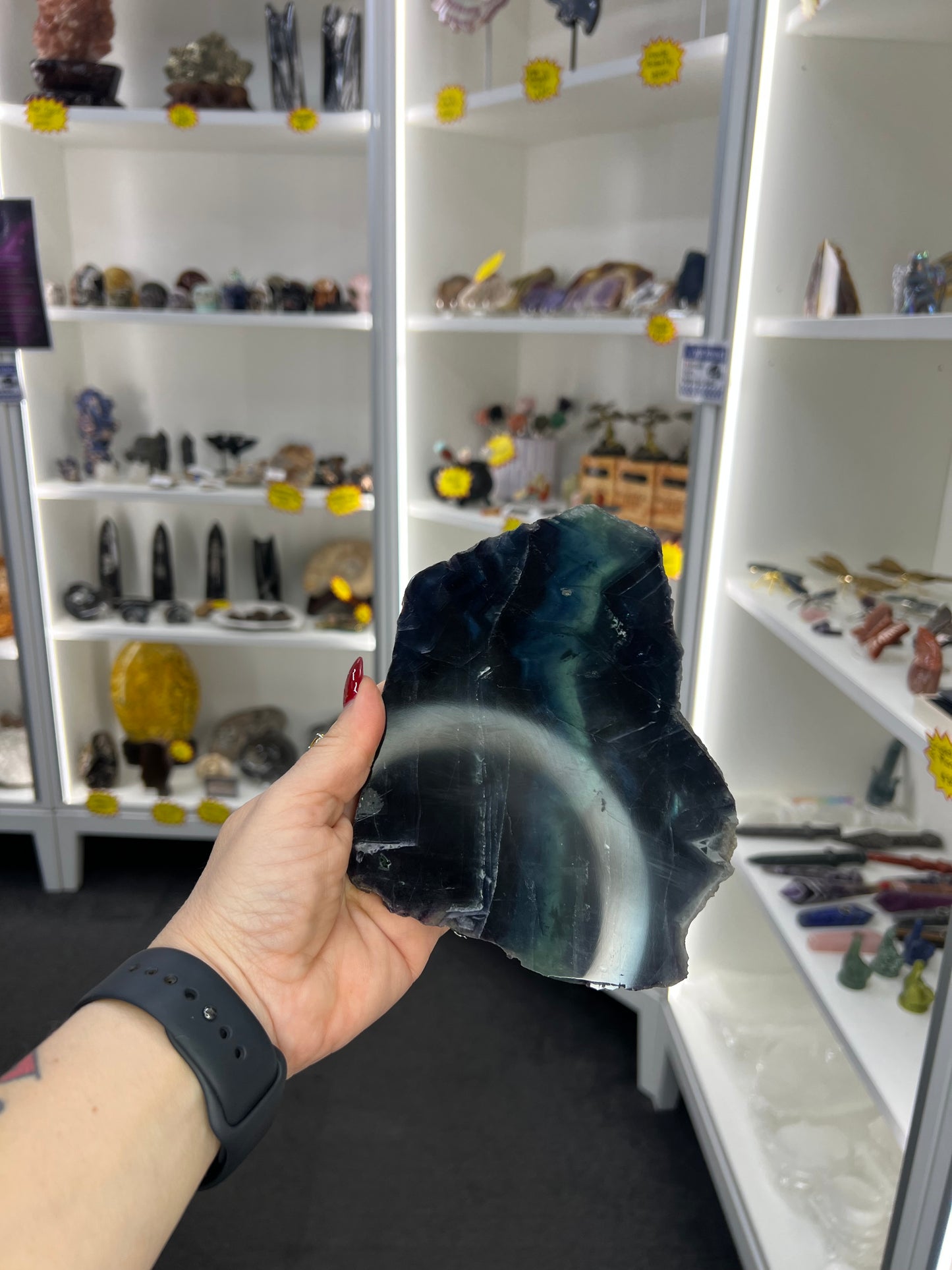 Black Fluorite Slab (UV Reactive)