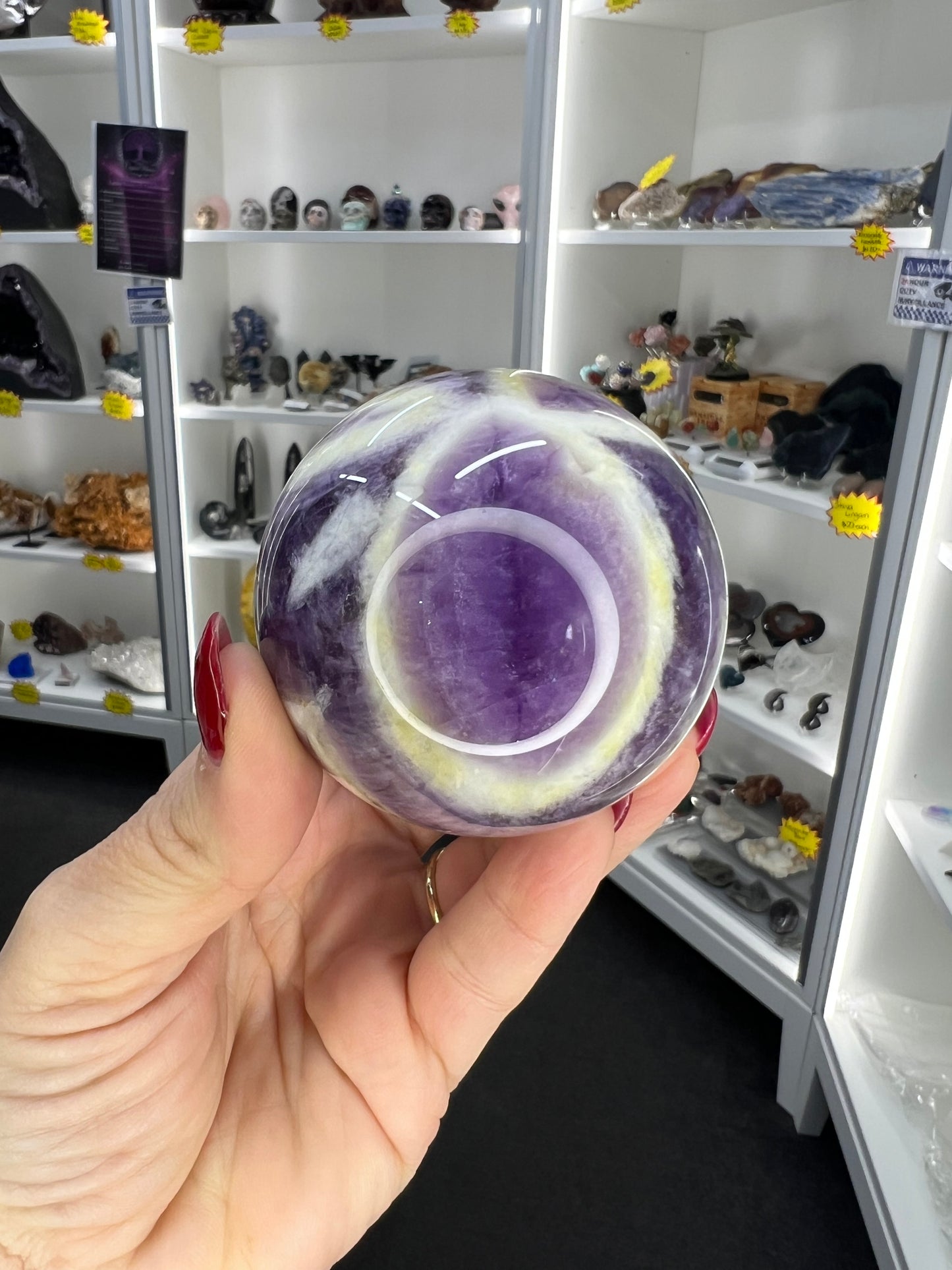 Chevron / Dream Amethyst Sphere with Stand