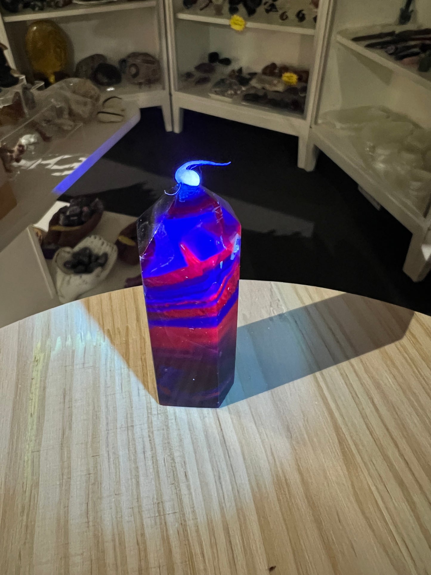 Black Fluorite Tower (UV Reactive)