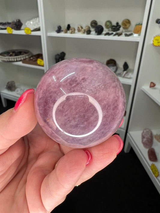 Lavender Rose Quartz Sphere on Stand