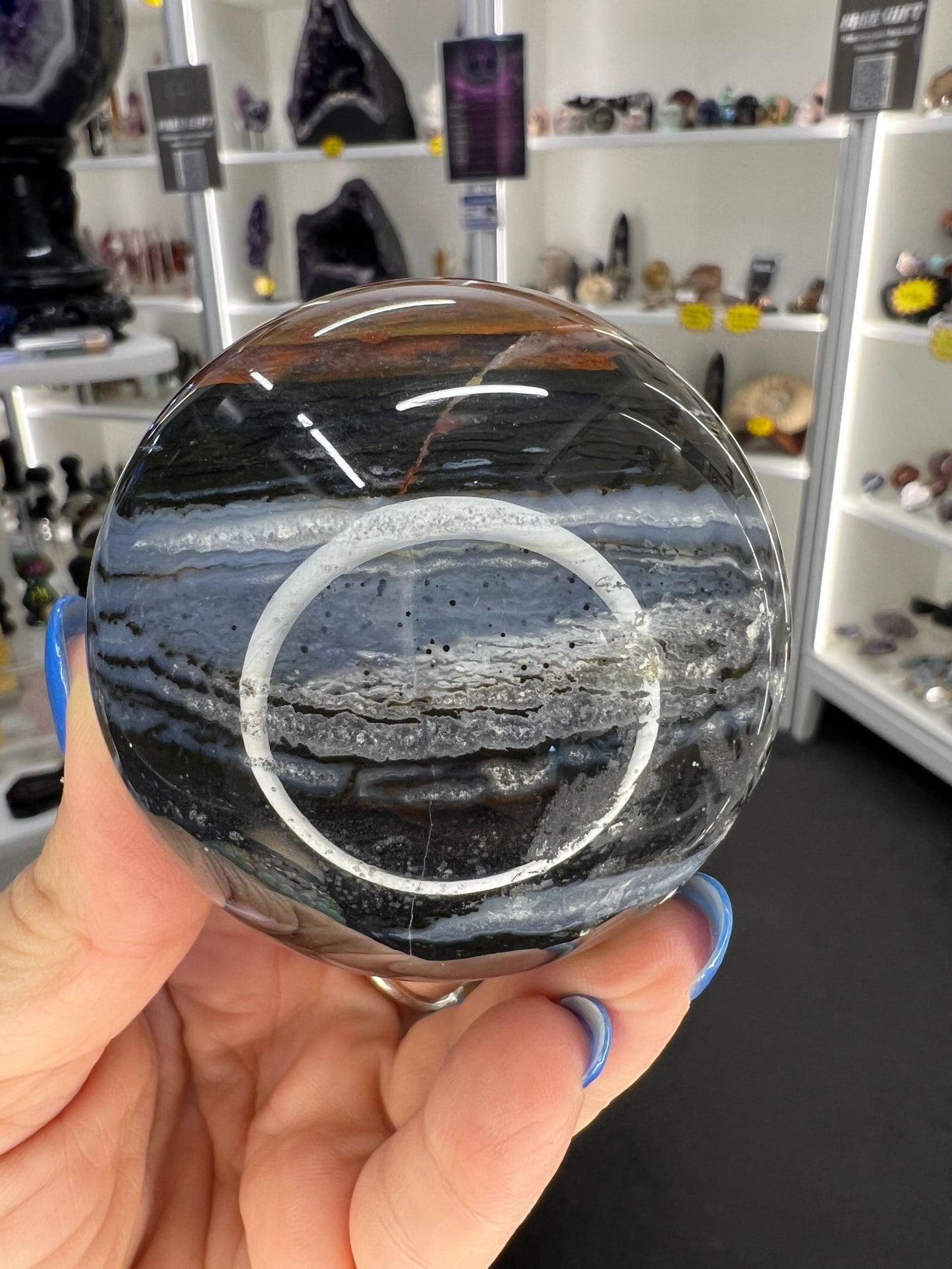 Ocean Jasper Sphere on Stand
