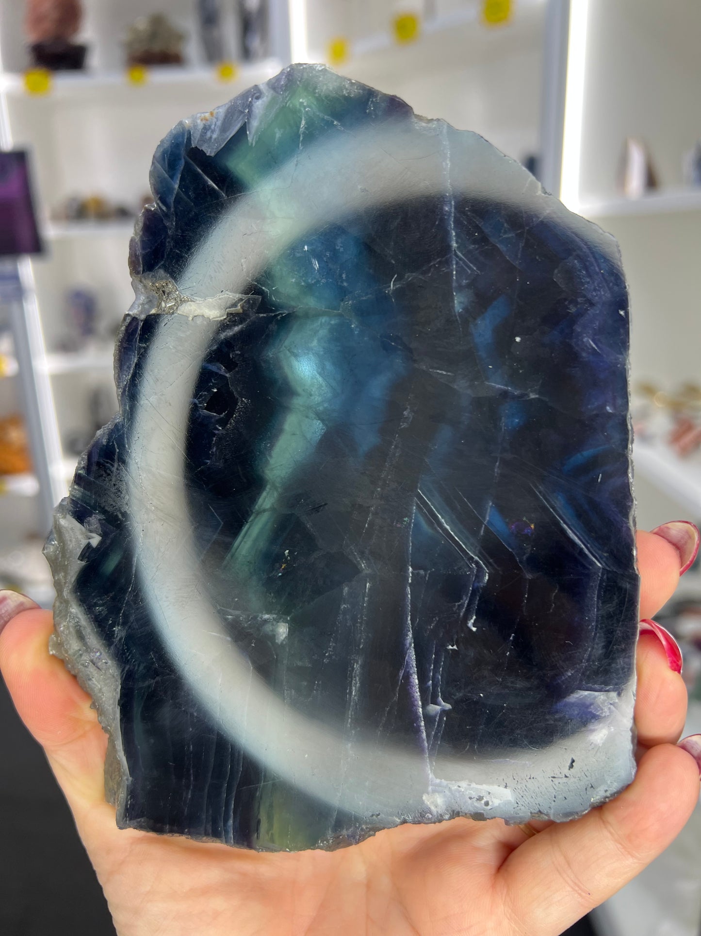 Black Fluorite Slab (UV Reactive)