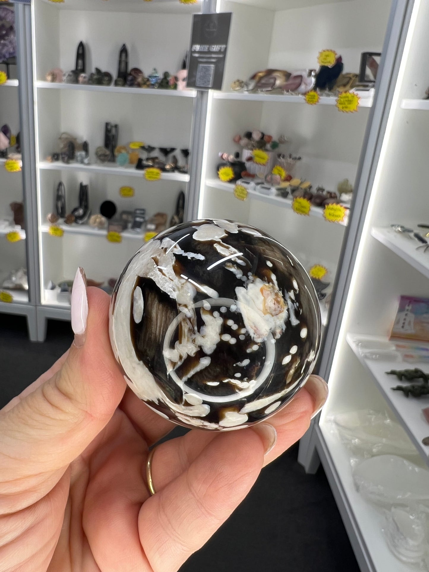 Peanutwood Jasper Sphere on Stand