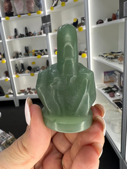 Green Aventurine Middle Finger