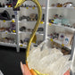 Clear Quartz Cluster on Gold Swan