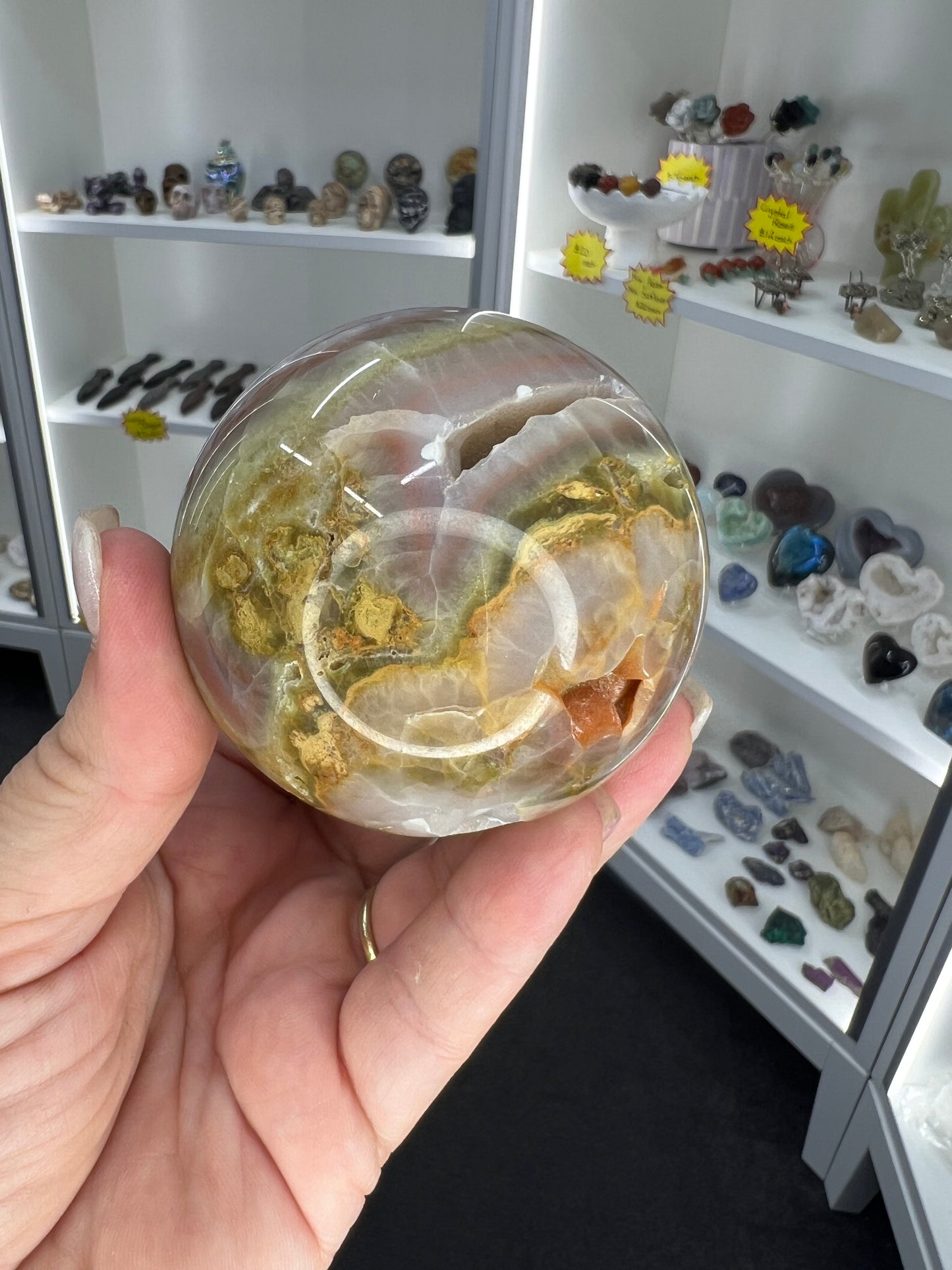 Geode Agate Sphere with Stand