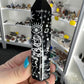 Black Obsidian with Silver Pattern Tower