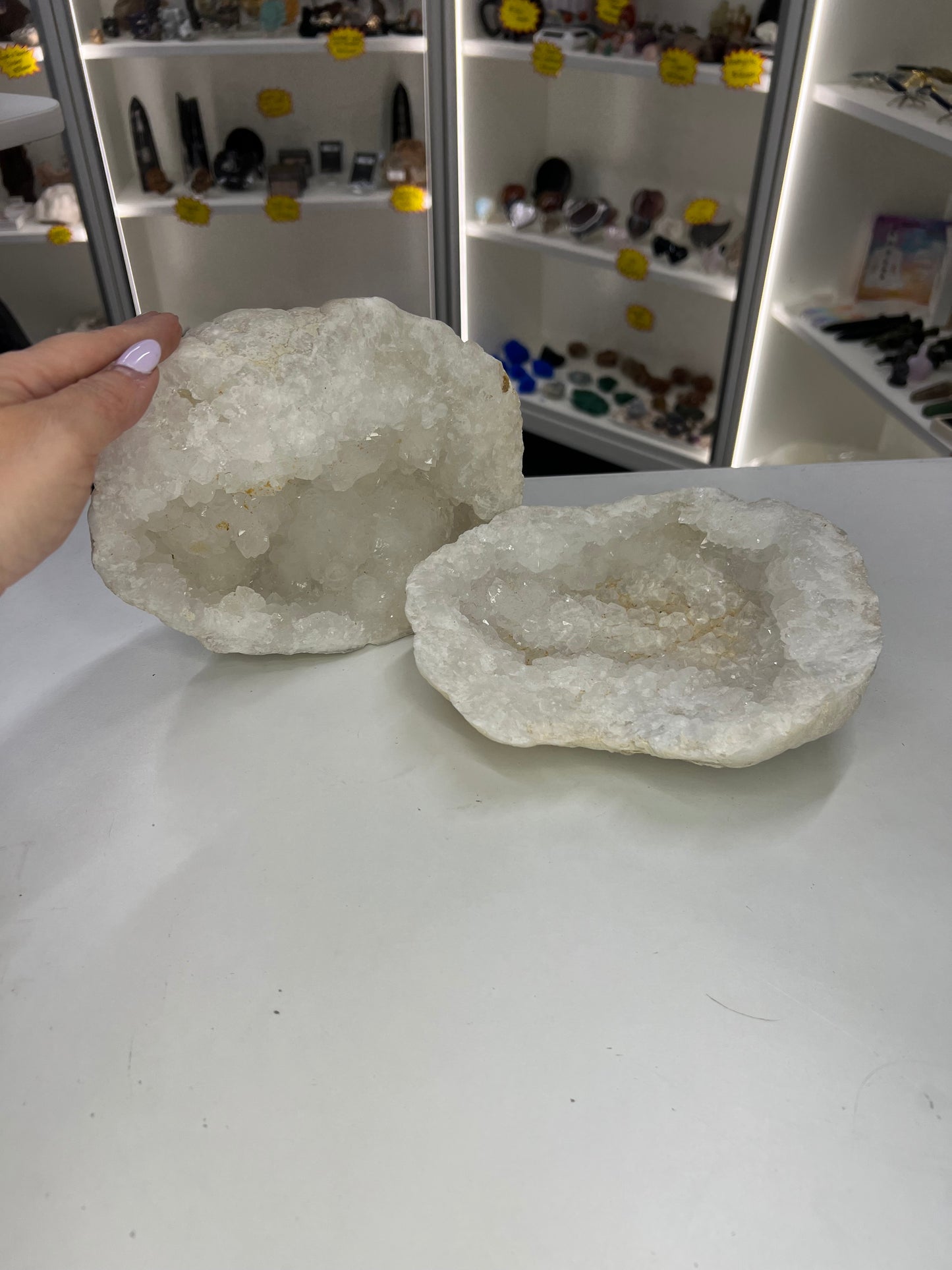 Quartz Geode Pair